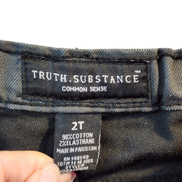 TRUTH SUBSTANCE COMMON SENSE Unisex Toddler 2T Denim Jeans Color Gray/Black - Picture 5 of 8